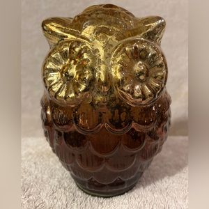 Mercury Glass Ombré Owl Figurine 5.5”h
